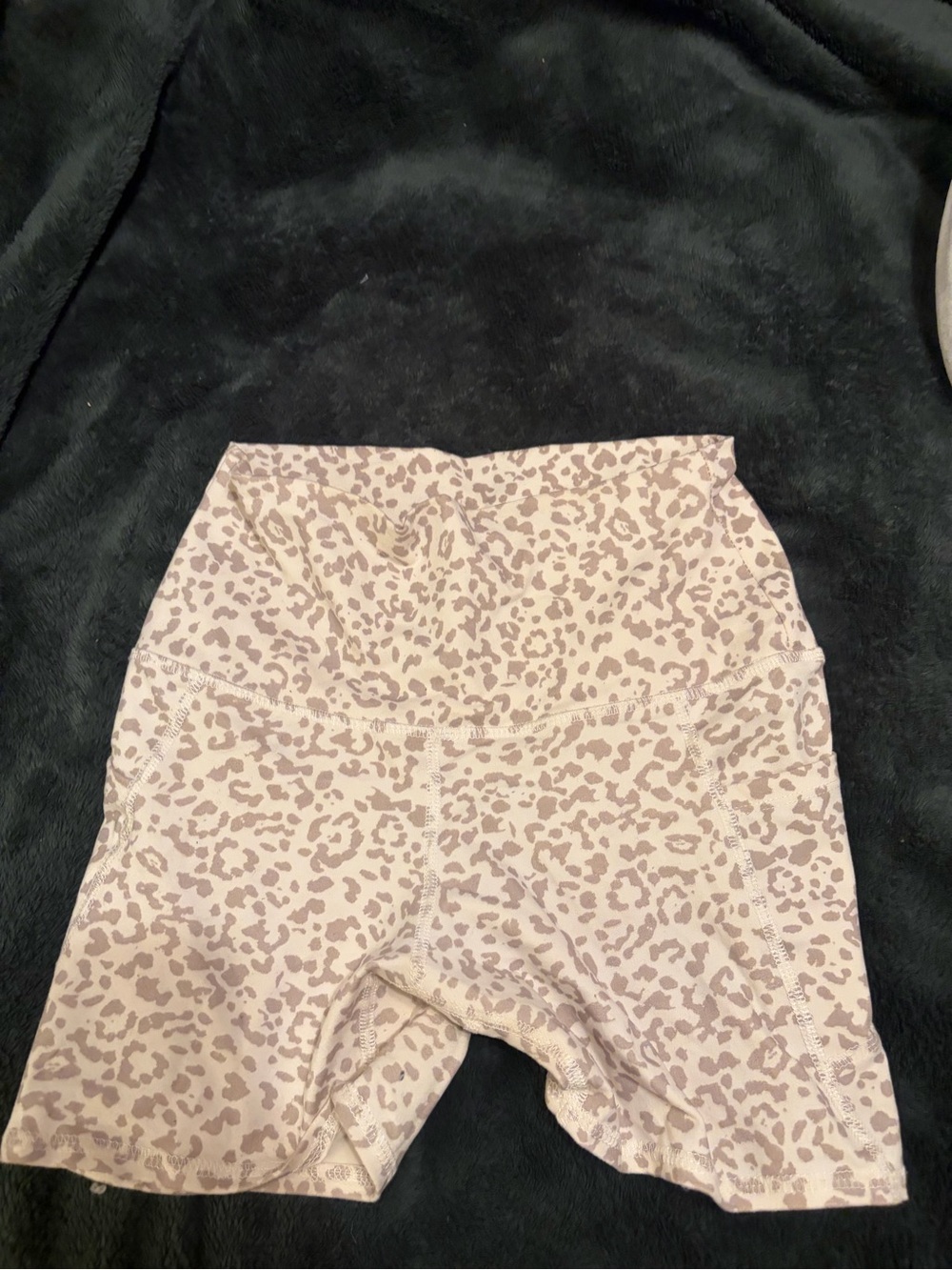 Beige leopard/ cheetah print biker shorts